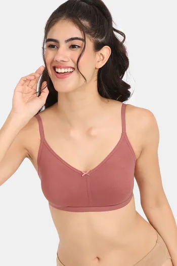 Buy Rosaline Everyday Anti-Microbial Double Layered Non Wired 3/4th Coverage T-Shirt Bra - Faded Rose
